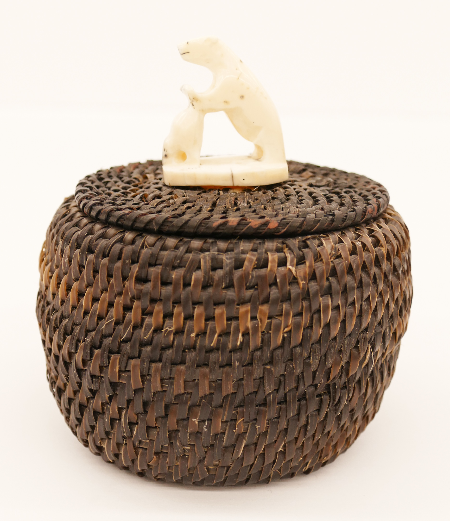 Appraisal: Herbert Hubert Koonuk - Inuit Polar Bear Baleen Basket ''x