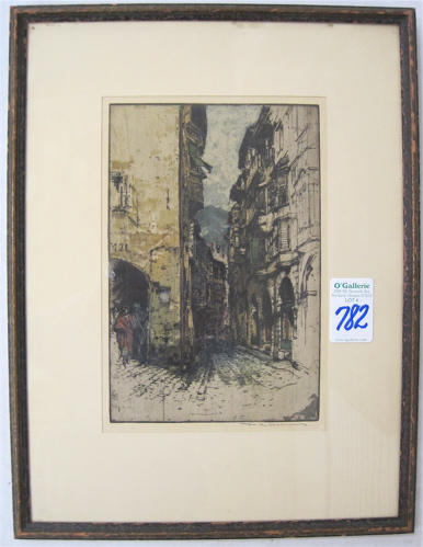 Appraisal: TANNA KASIMIR-HOERNES ETCHING AND AQUATINT Austrian - titled Bozen northern