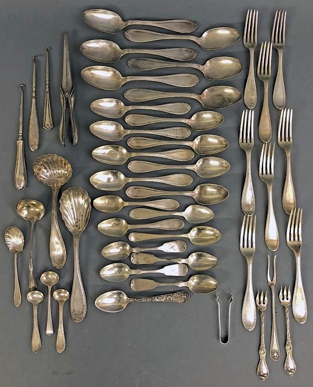 Appraisal: Partial Silver Service Miscellaneous Pieces Partial silver flatware service marked