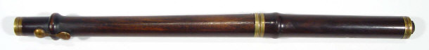 Appraisal: Metal banded rosewood flute cm in length