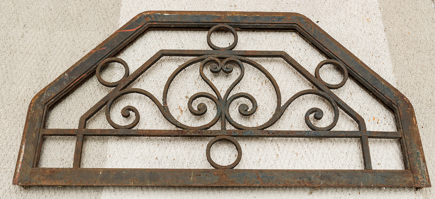 Appraisal: AN ORNATE ANTIQUE IRON ARCHITECTURAL FEATURE h x w x