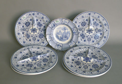 Appraisal: Six Ashworth Bros Hanley divided dinner plates late th c