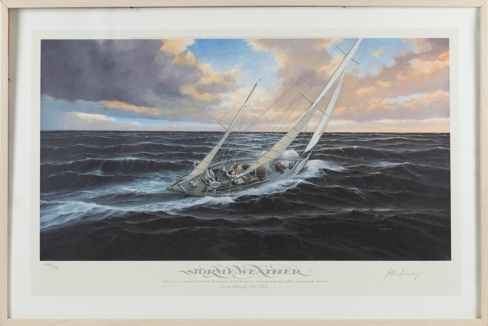 Appraisal: JOHN MECRAY RHODE ISLAND PENNSYLVANIA - STORMY WEATHER COLOR LITHOGRAPH