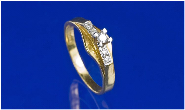 Appraisal: ct Gold Diamond Solitaire Ring Round Brilliant Cut Central Diamond