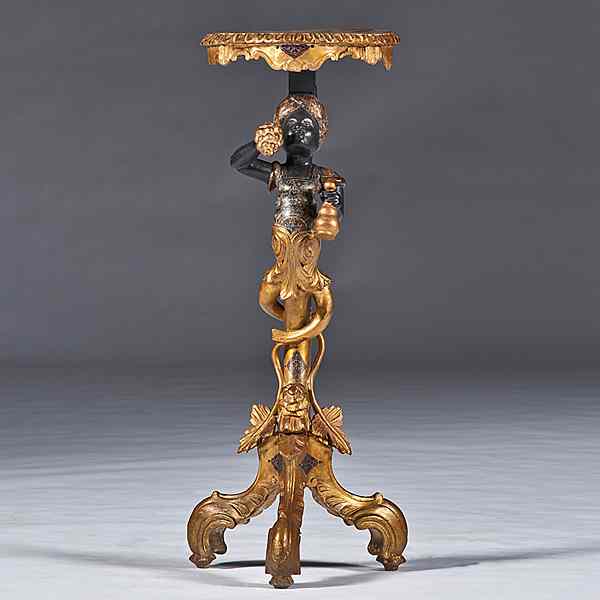 Appraisal: Blackamoor Stand Probably Venetian third-quarter th century a carved and