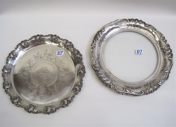 Appraisal: TWO CONTINENTAL SILVER PLATES one a German silver plate by