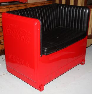 Appraisal: Coca-Cola cooler bench a vintage coke icebox which has been