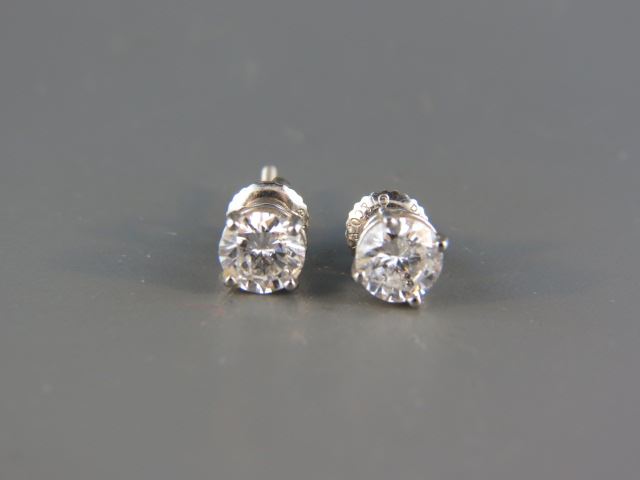 Appraisal: Diamond Stud Earrings carat k white gold with appraisal of