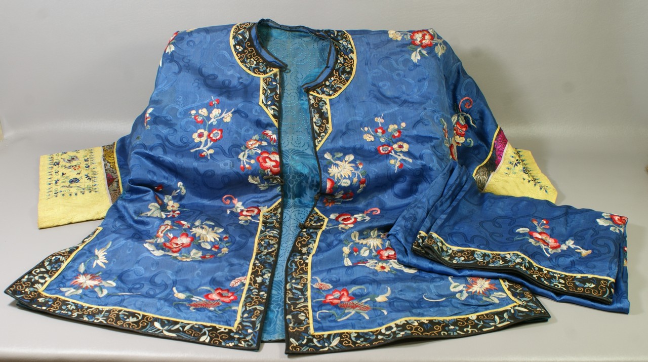 Appraisal: Mans silk embroidered Chinese jacket and pants generally good condition