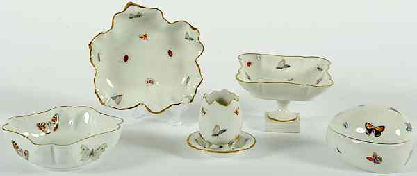 Appraisal: Limoges Porcelain Items French six pieces including a compote a