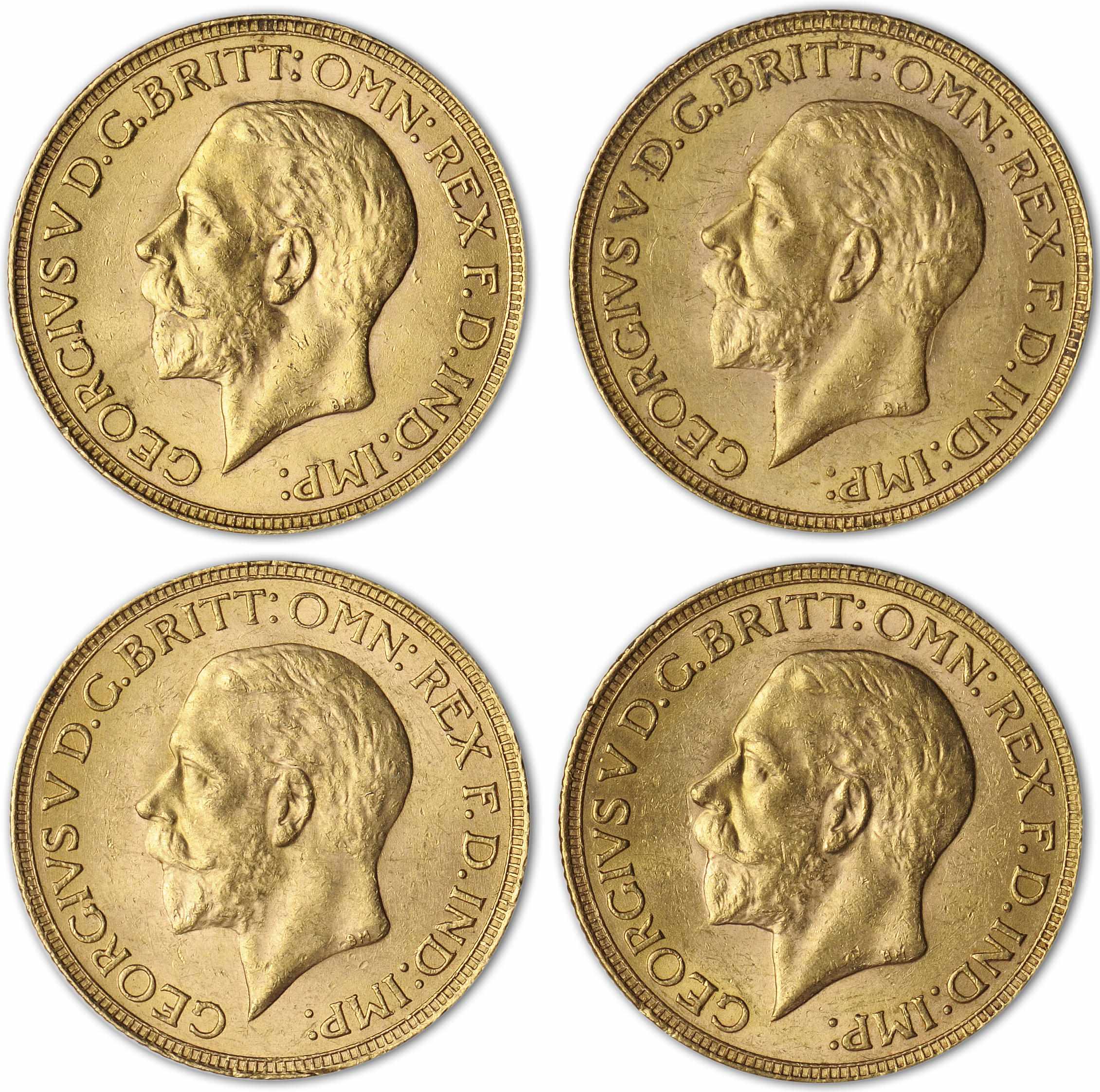 Appraisal: South Africa George V Sovereigns -SA KM-A A few minor