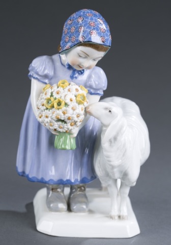 Appraisal: Meissen Figure of Girl with Sheep Model Z Modeled by