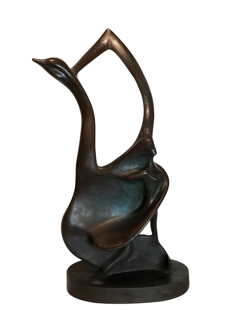 Appraisal: Colin Webster Watson Bronze Sculpture Titled Swan Lady Colin Webster