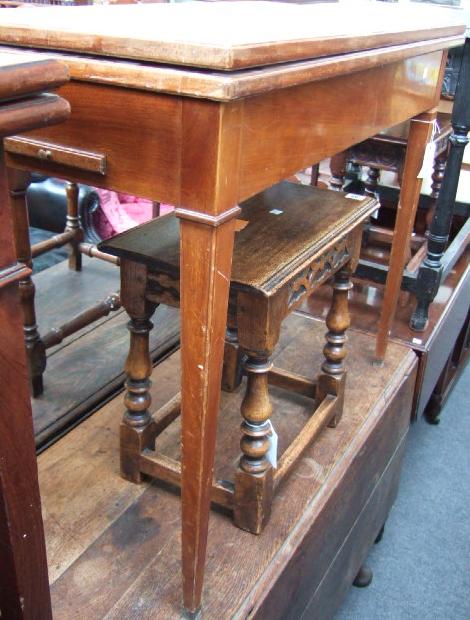 Appraisal: A mid th century style mahogany card table the rectangular