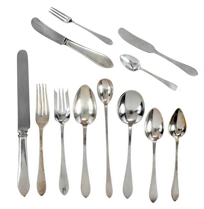 Appraisal: Tiffany Faneuil Sterling Flatware Pieces American - including seventeen -