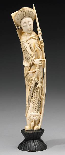 Appraisal: A carved ivory figure of Mulan Late th Century The