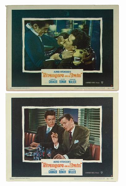 Appraisal: Strangers on a Train Warner Bros two lobby cards condition