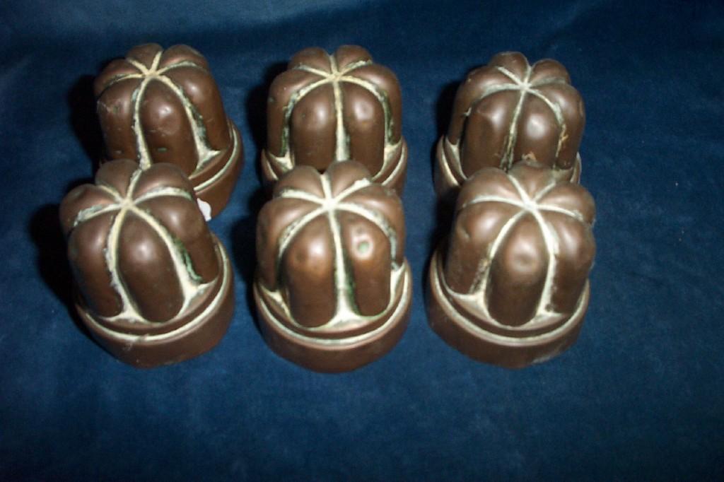 Appraisal: A collection of six th century copper jelly moulds of