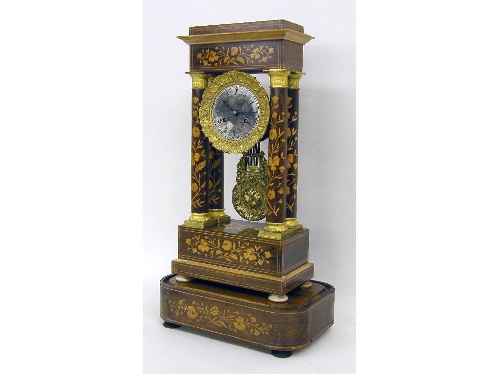 Appraisal: Good English rosewood double fusee Gothic bracket clock the movement