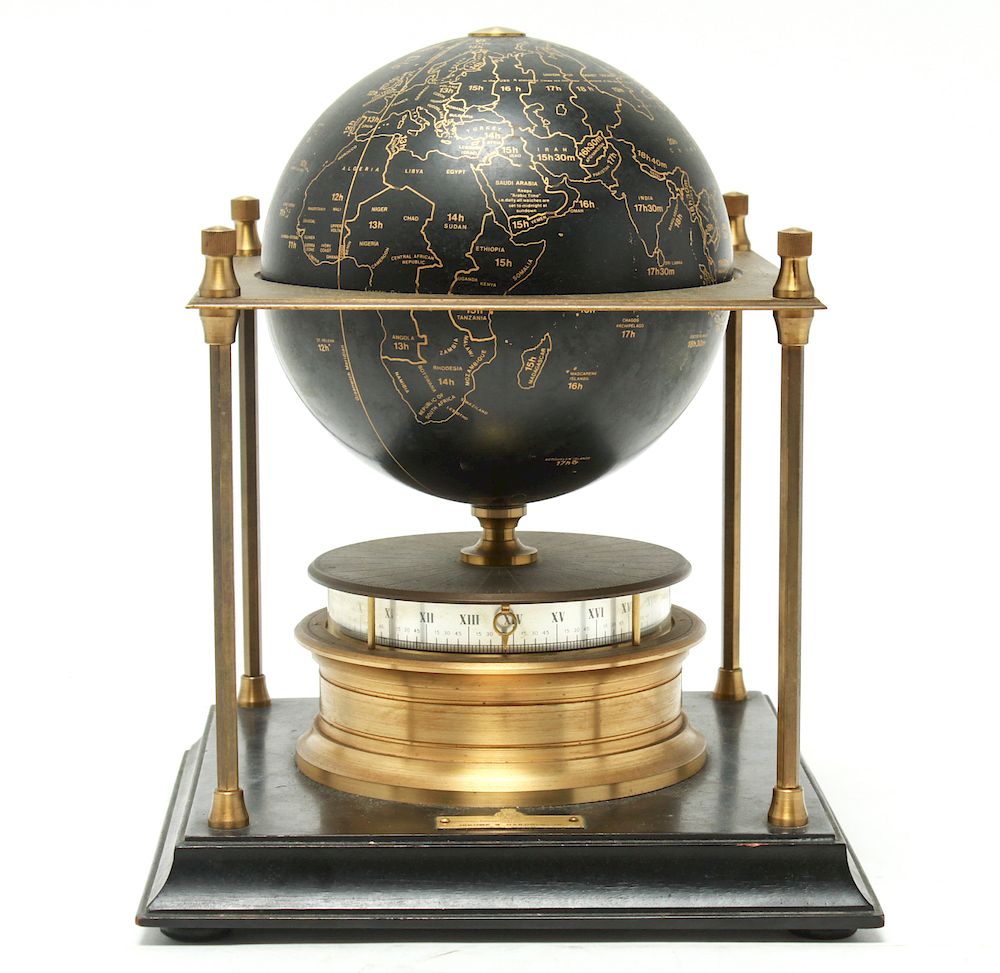 Appraisal: Royal Geographic Society World Clock Brass The Royal Geographical Society