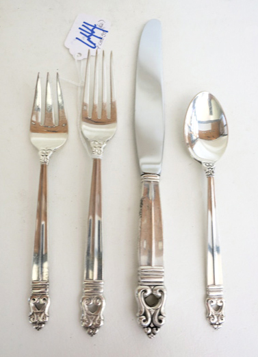 Appraisal: INTERNATIONAL ROYAL DANISH STERLING SILVER FLATWARE SET fifty pieces comprised