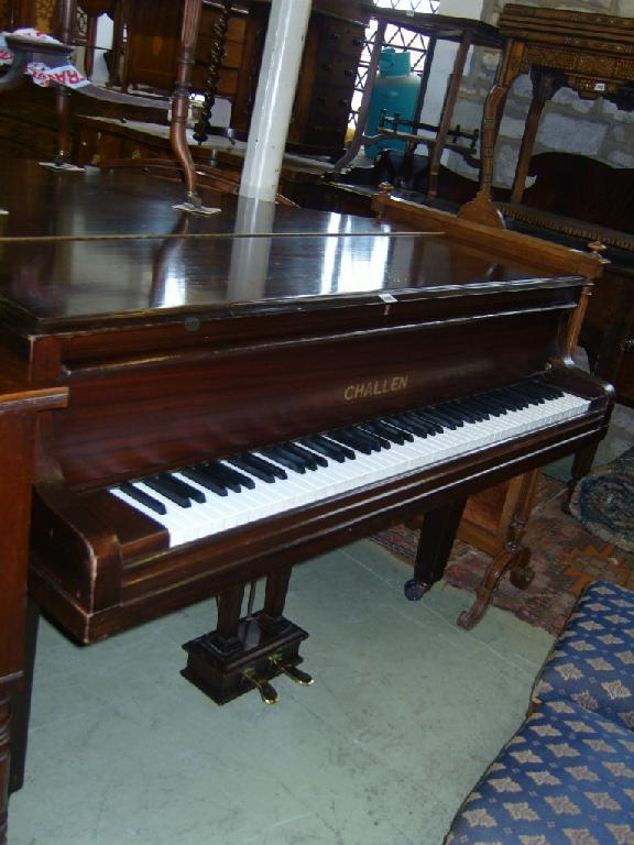 Appraisal: A Challen Baby Grand piano with mahogany case raised on