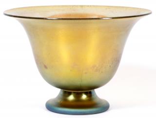 Appraisal: GOLD FAVRILE STYLE GLASS VASE GOLD FAVRILE STYLE GLASS VASE