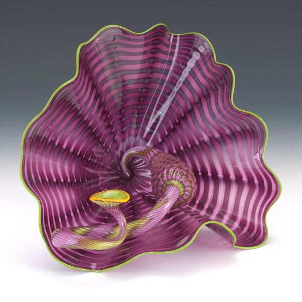 Appraisal: DALE CHIHULY AMERICAN B x x D Amethyst Persian Two-piece