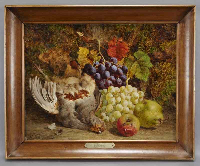 Appraisal: William Hughes ''Still Life'' oil painting onpanel Panel ''H x