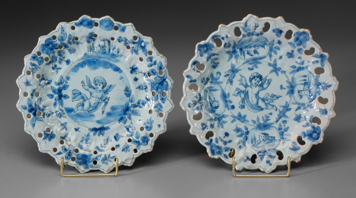 Appraisal: Two Majolica Plates Italian th century near pair earthenware with