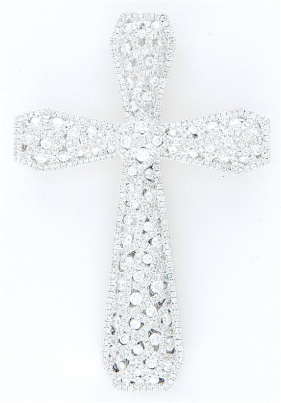 Appraisal: Diamond cross pendant round brilliant-cut diamonds ctw color E-F clarity