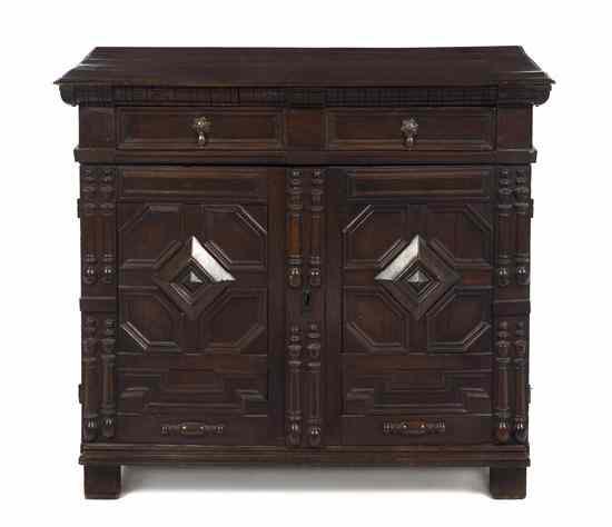 Appraisal: A Charles II Oak Console Cabinet late th century having