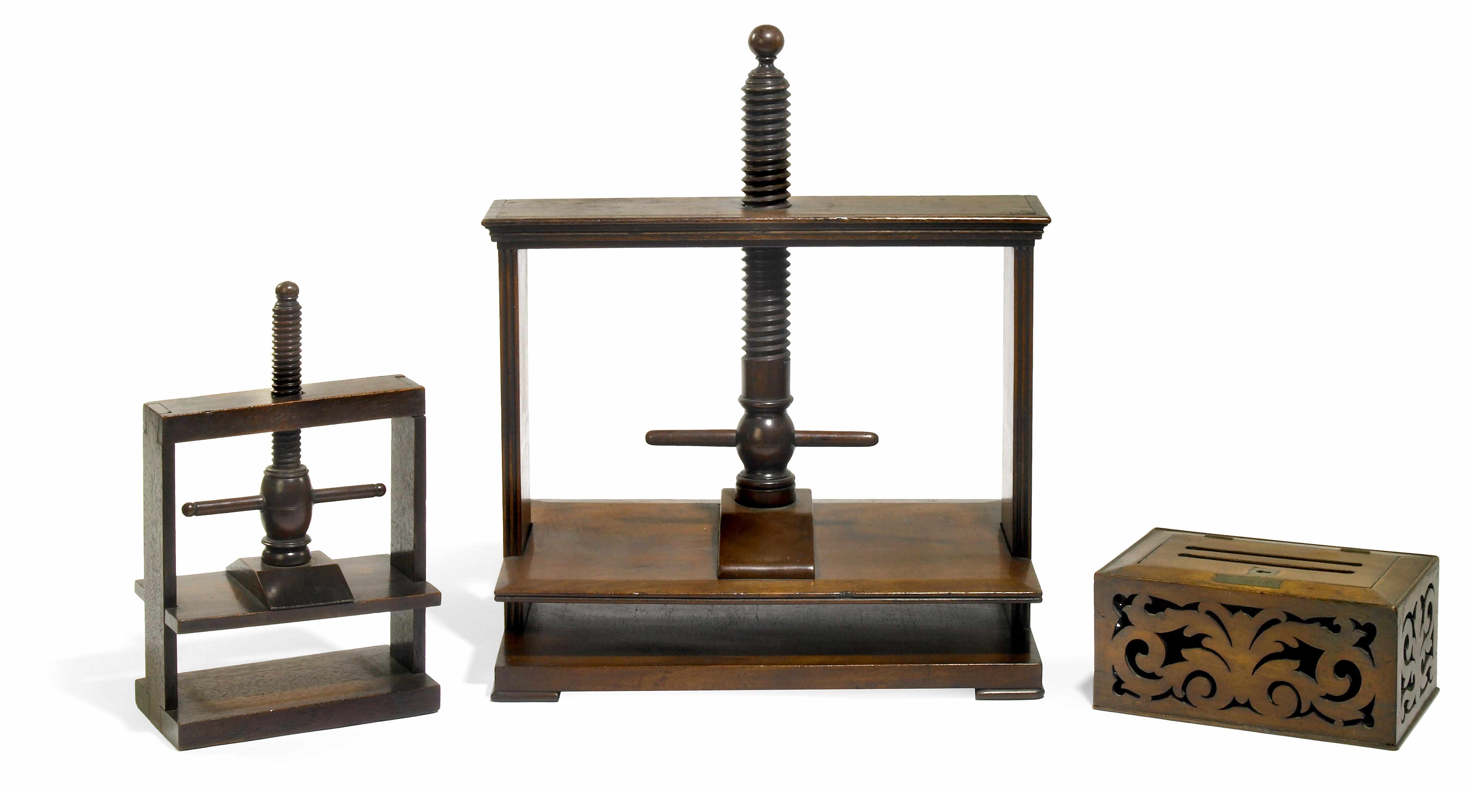 Appraisal: A group of two late George III mahogany book presses