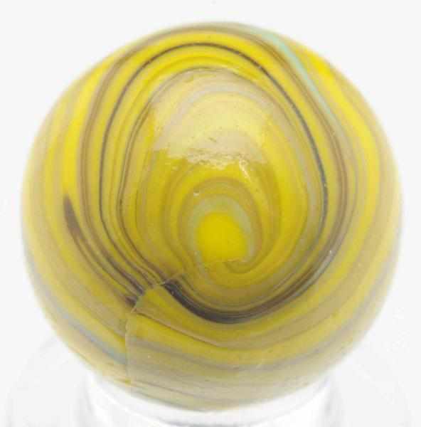 Appraisal: Christensen Agate Striped Opaque Marble Yellow opaque base with black