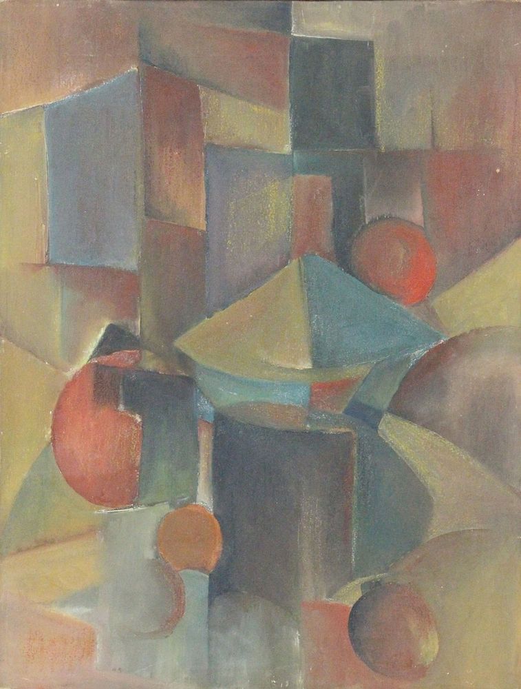 Appraisal: APPARENTLY UNSIGNED th CENTURY Oil on Canvas Cubist Composition Inscribed