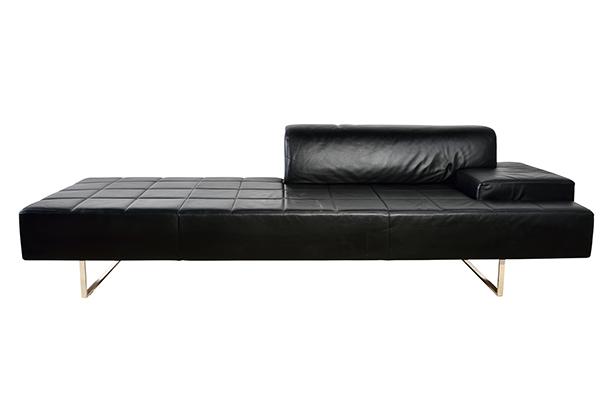 Appraisal: ITALIAN SOFA LOUNGE BY POLTRONA FRAU upholstered in black leather