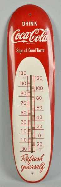 Appraisal: Tin Coca-Cola Thermometer Description s Clean example with only one