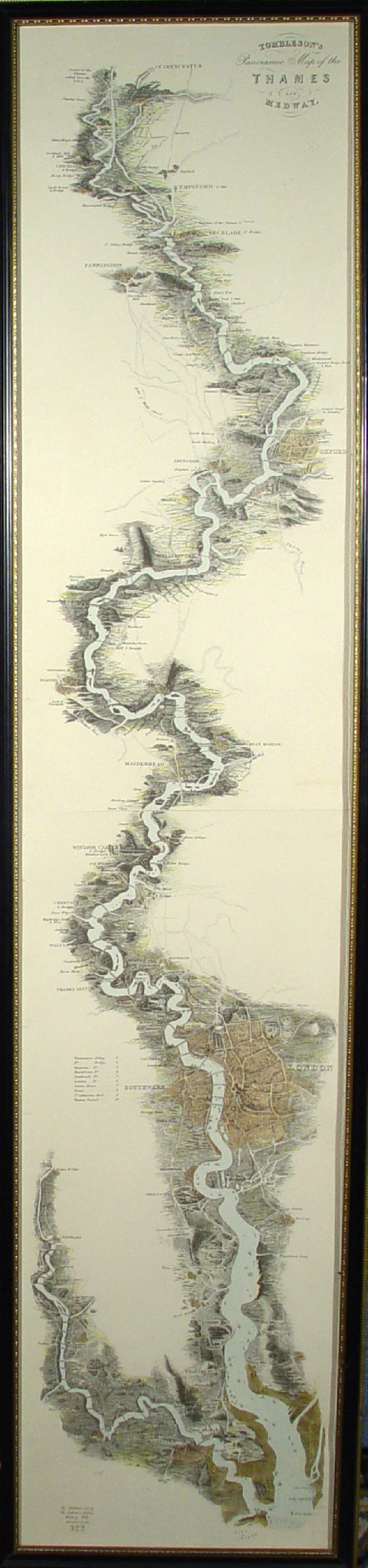 Appraisal: Tomblesons map Thames and Medway reprinted limited edition numbered cm