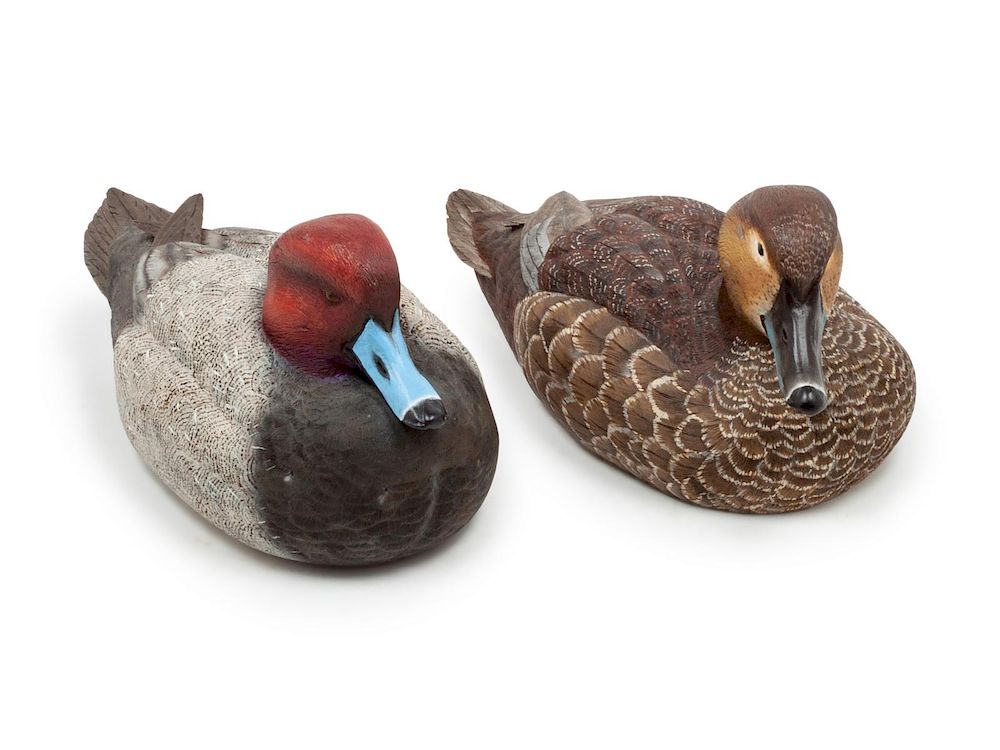 Appraisal: D Pawlicki Two Contemporary Painted Wood Decoys Two Contemporary Painted