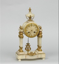 Appraisal: Another French Alabaster Mantle Clock ca th Century Neoclassical style