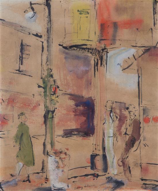 Appraisal: Sale Lot Benny Andrews American - Street Corner with Figures