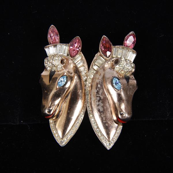 Appraisal: Corocraft Coro Duette Sterling Vermeil Horse Head Pin Fur Clip