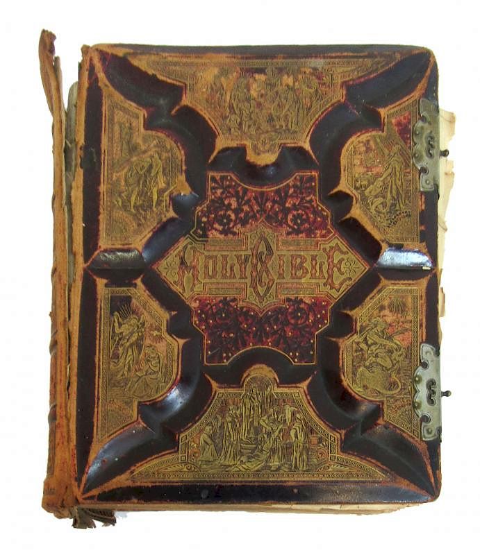 Appraisal: Antique Bible Antique Bible Description Leather bound but in very