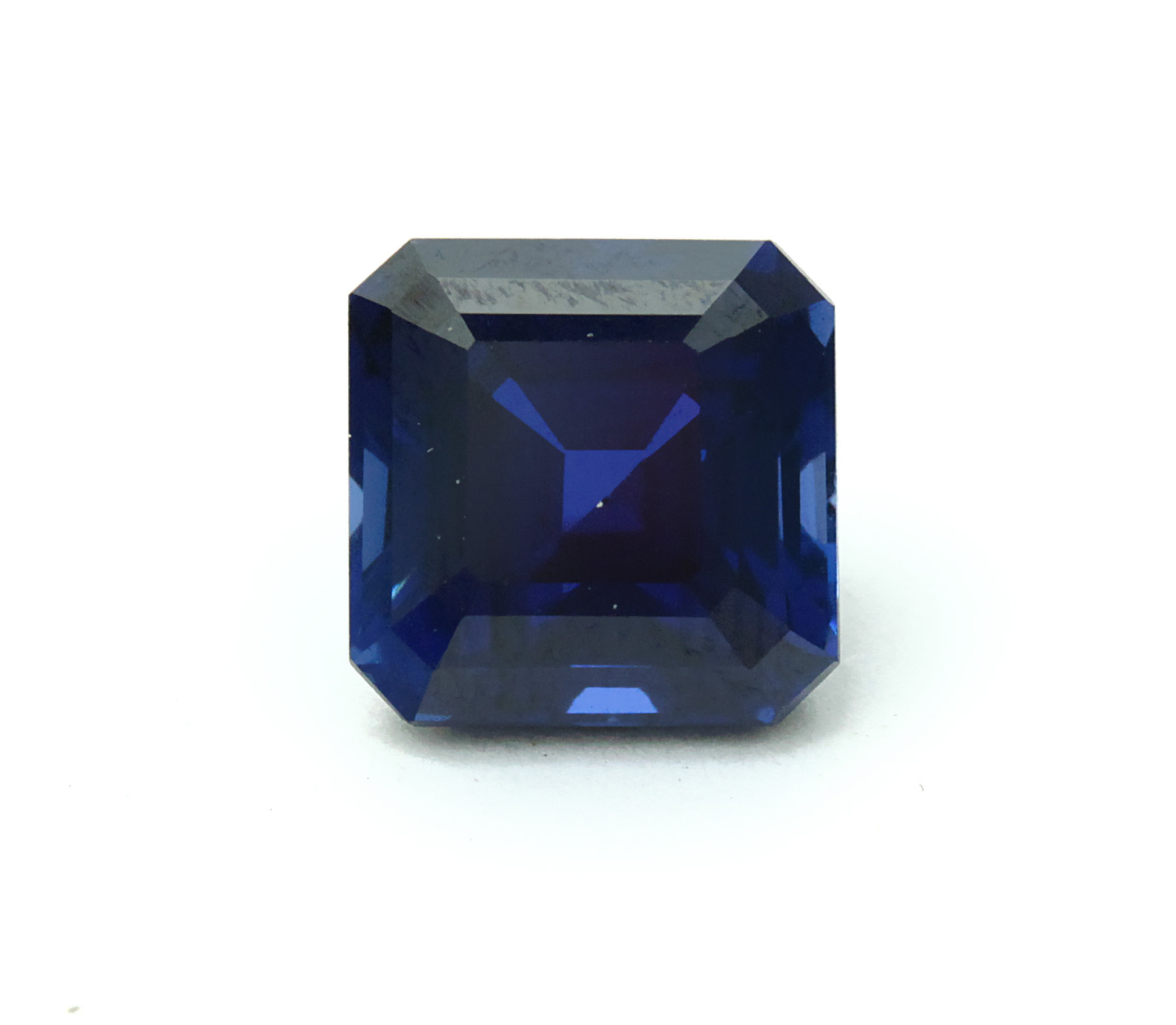 Appraisal: UNMOUNTED CT BLUE SAPPHIRE Twentieth century Square step cut blue