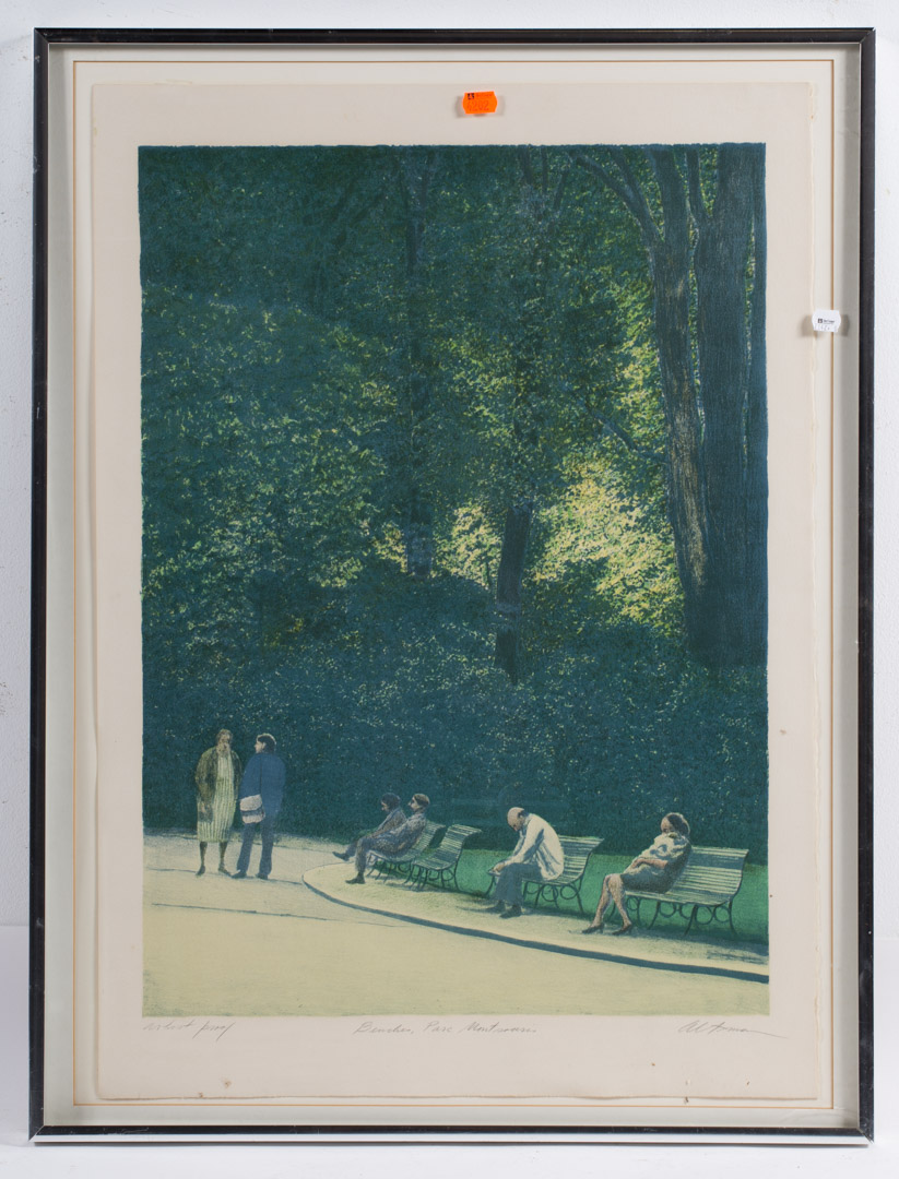 Appraisal: a Harold Altman Benches lithograph