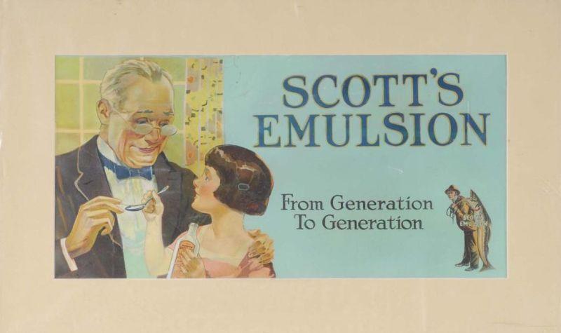 Appraisal: Scott's Emulsion Trolley Car Sign Description Some closed tears spot