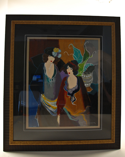 Appraisal: Itzchak Isaac Tarkay th C Ladies Standing a serigraph on