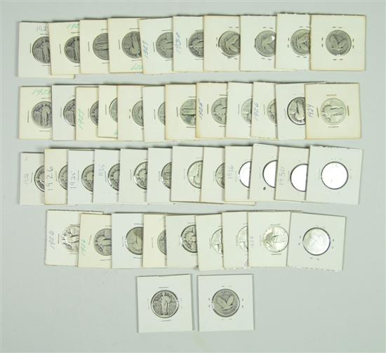 Appraisal: Group of Standing Liberty Quarters Standing Liberty Quarters with partial