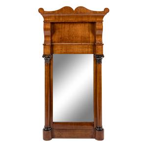 Appraisal: A Biedermeier Walnut and Marquetry Mirror th Century Height x