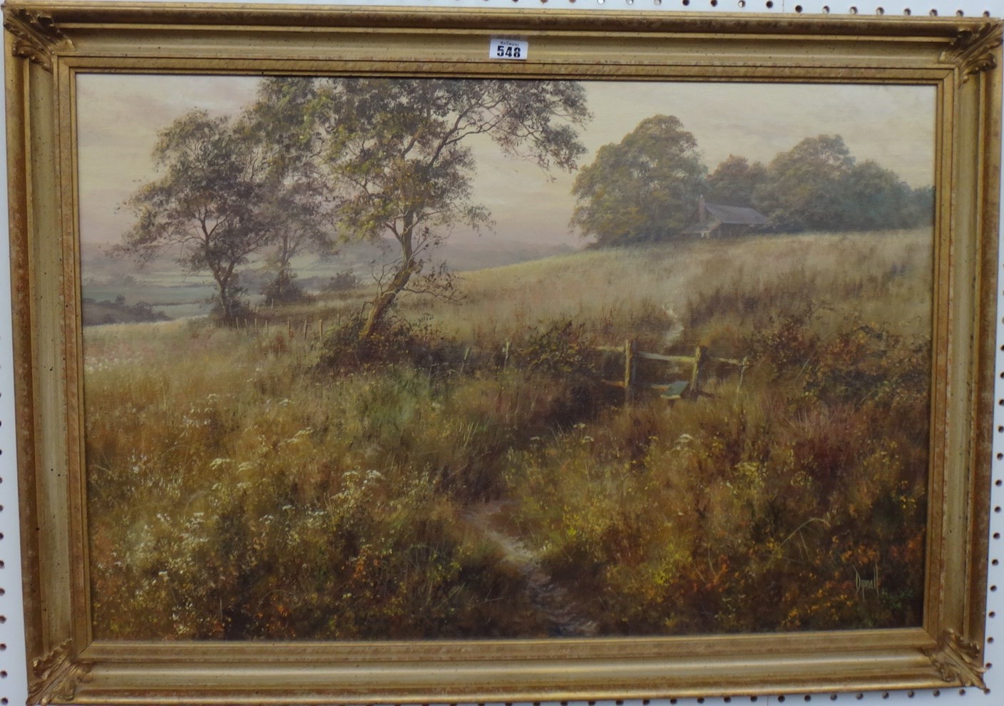 Appraisal: David Dipnall th century The Meadow path oil on canvas